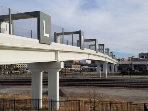 Cable mesh bridge railing - Haymarket Pedestrian Bridge cable mesh bridge safety railing Lincoln Bridge