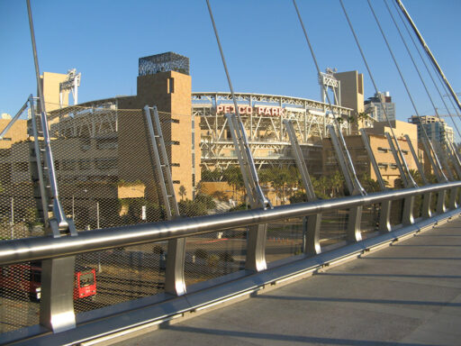 cable mesh railing infill at Harbor Drive Pedestrian Bridge_3 Harbor Drive Pedestrian Bridge -San Diego - Cable Mesh Railing Infill - Carl Stahl DecorCable