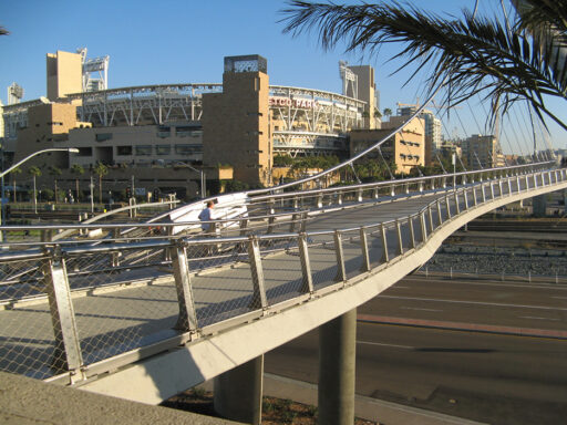 cable mesh railing infill at Harbor Drive Pedestrian Bridge_5 Harbor Drive Pedestrian Bridge -San Diego - Cable Mesh Railing Infill - Carl Stahl DecorCable
