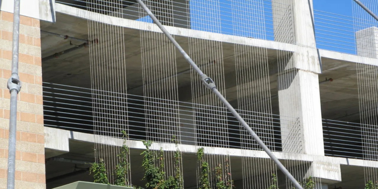 mesh structure on parking garage